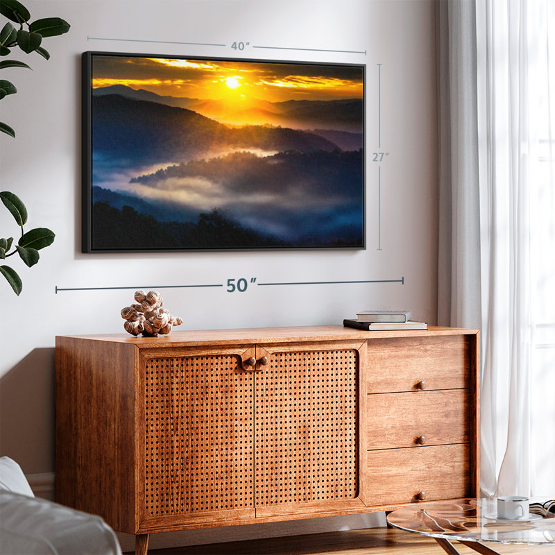 «Sunrise Over Smoky Mountains», reproduction sur toile, H 27 po x l 40 po