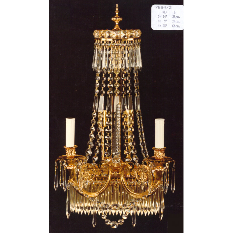 Delrio 6 - Light Candle Style Chandelier, French Gold
