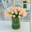 Large Real Touch Tulip Arrangement In Cylinder Glass Vase