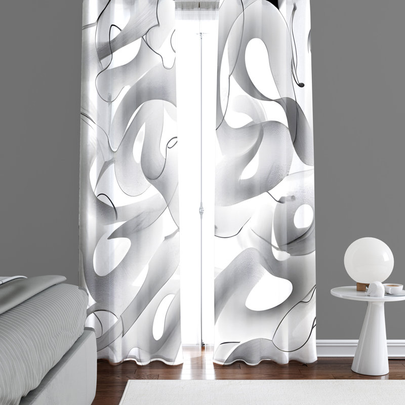Paire de rideaux semi-transparents en polyester Diante, L 40 po x L 82 po