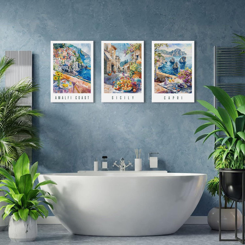 3 Piece Wrapped Canvas Print, 60 cm H x 120 cm W