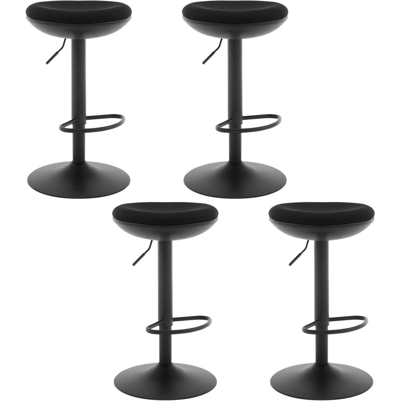 Parshall Swivel Upholstered Adjustable Height Counter Stool with Metal Frame, Black, 4