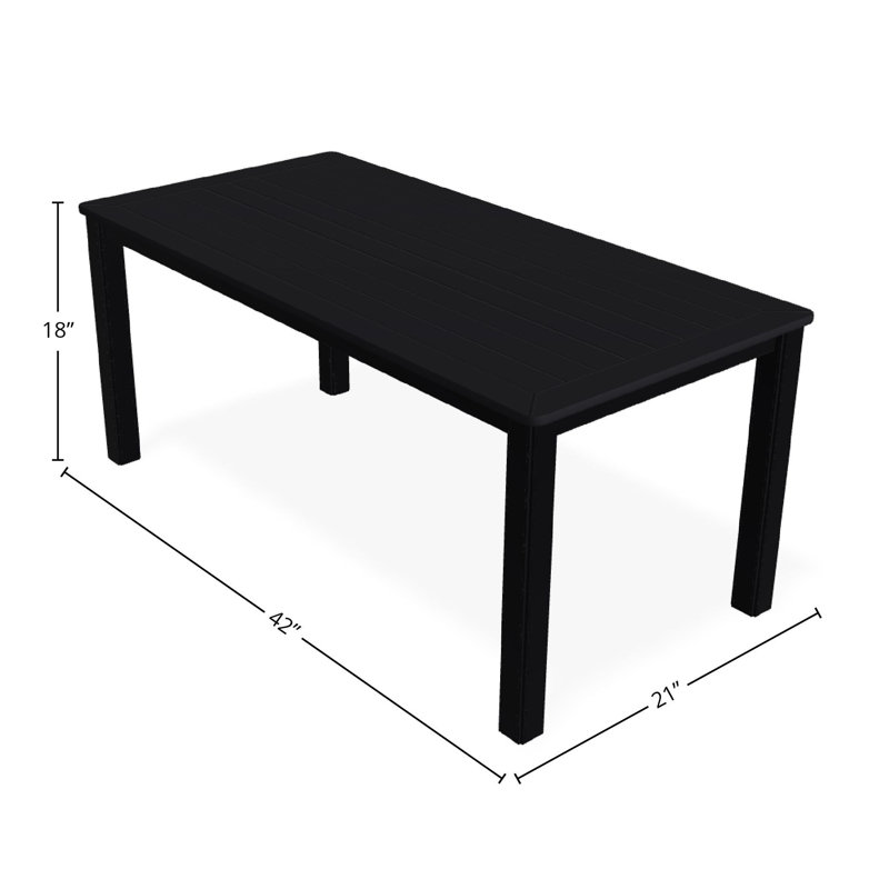 Robinett Rectangular Outdoor Coffee Table , 42'' in. W 21'' in. D, Matte Black, Matte Black