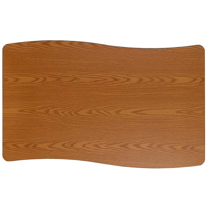 WaveFlex 28"W x 47.5"L Oak Collaborative Height Adjustable Activity Table with Casters