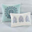 Édredon très grand lit bleu 8 pièces - motif floral aquarelle, impression de coton botanique réversible en tissu lavable à la machine, oreillers