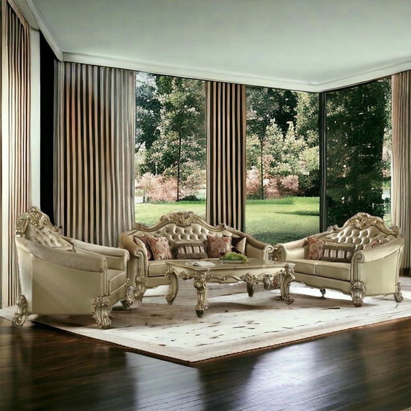 Fauteuil Haslet, Simili cuir brun clair, Beige
