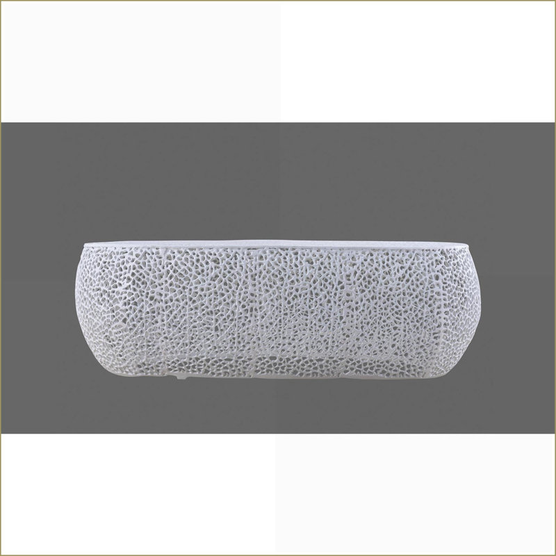 Table basse ovale blanche en aluminium coulé pour le salon, centre de table moderne, élégant et robuste, Blanc