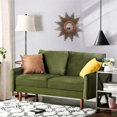 Hessville Sofa 57.8"  sofas Velvet Round Arm Apartment Loveseat