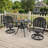 3-Piece Round Cast Aluminum Outdoor Patio Dining Set with Swivel Chairs & Cushions & Umbrella Hole-841319560