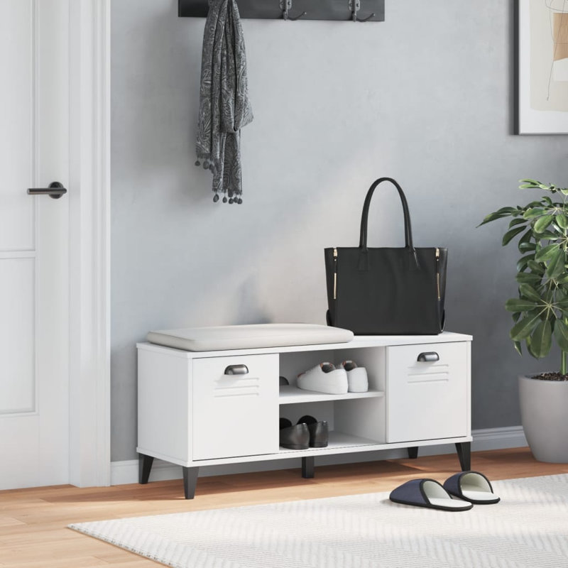 Armoire de rangement pour chaussures 4 paires, Blanc