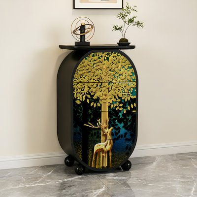 Commode décorative rectangulaire à 4 tiroirs en bois massif