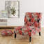 Fauteuil d'appoint Coral Twilight IV Tropical Pattern, recouvert de velours, style côtier, motif de feuilles tropicales