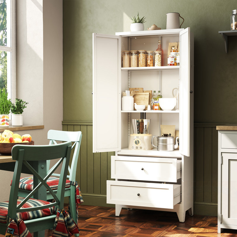 Garde-manger avec 2 tiroirs et tablettes réglables