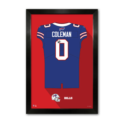 Chandail encadré bleu de Keon Coleman (NFL-PA Buffalo Bills, année 00, 35,5 x 51 cm)