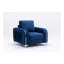 Fauteuil en velours bleu Wenona