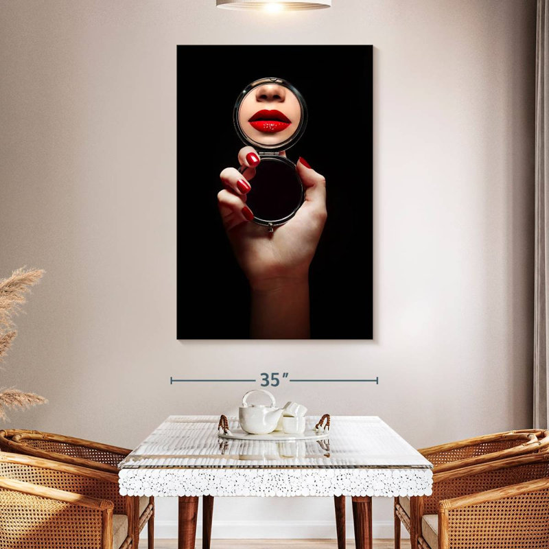 Shuttleworth Mirrored Lips, 24" H x 16" W
