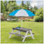 Table de pique-nique en bois pour enfants 3 en 1 avec parasol, sable convertible et wate, gris ASTM et CPSIA