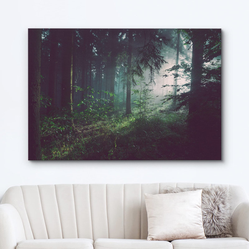 Nature, paysage, soleil, passage, vert, forêt, sur, toile, photographie, Toile tendue, H 24 po x l 36 po x P 1,5 po