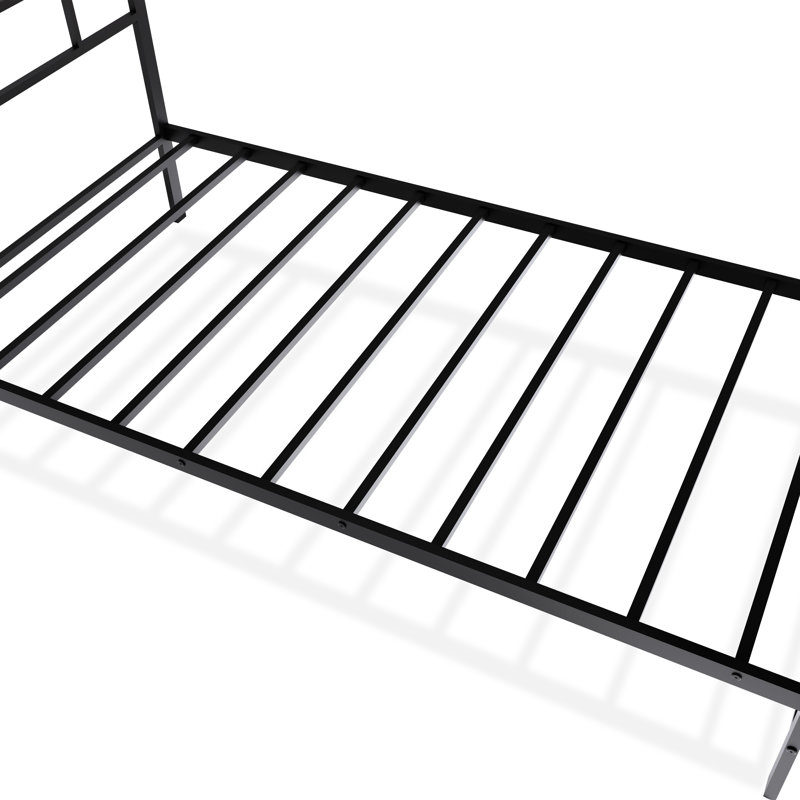Structure de lit moderne Ingram avec 4 pieds en métal, Simple