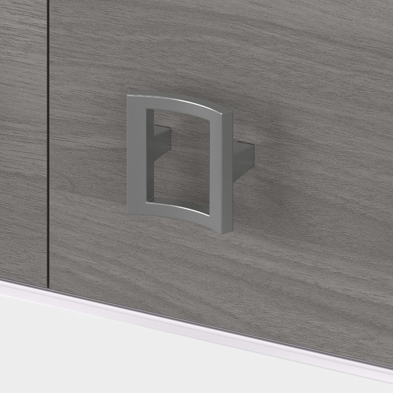 Crédence 72W avec rehausse Office 500, Blanc pur / gris moderne
