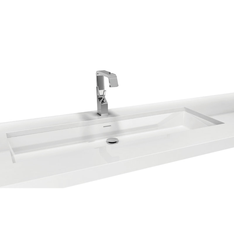 Cube 36'' L Bathroom Sink, White Glossy