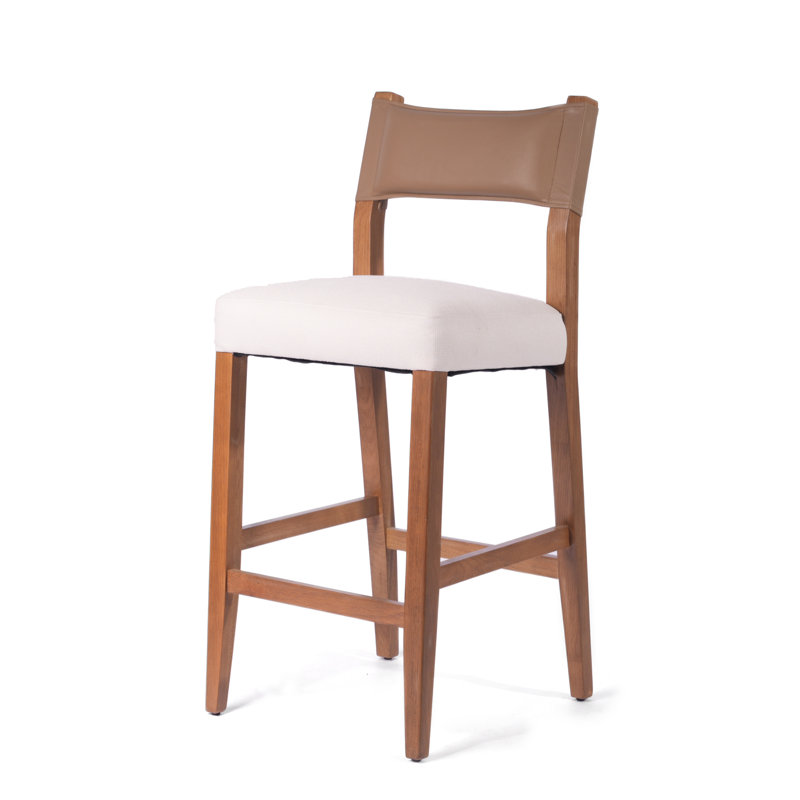 Rustic Bar Stool,Solid Wood Frame