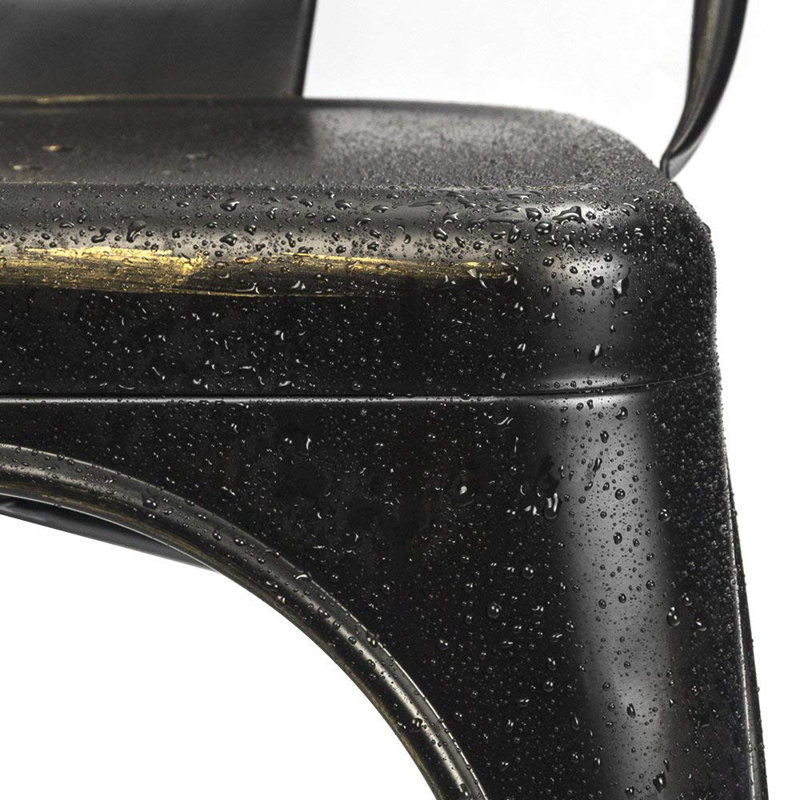 Lilian 18.1'' H Metal Stacking Side Chair, Black/Golden