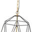 Lustre en forme de cage géométrique moderne 16,14 po, 3 lumières réglables noires et dorées, plafonnier industriel à structure ouverte pour le vestibule de l'îlot de cuisine, répertorié ETL-1521409886