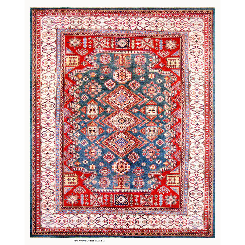 Kazak Hand Woven Wool Area Rug