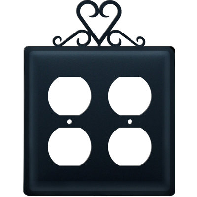 Heart 4-Gang Duplex Outlet Wall Plate