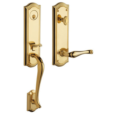 Bethpage Handleset with Deadbolt and Bethpage Door Lever and Rosette