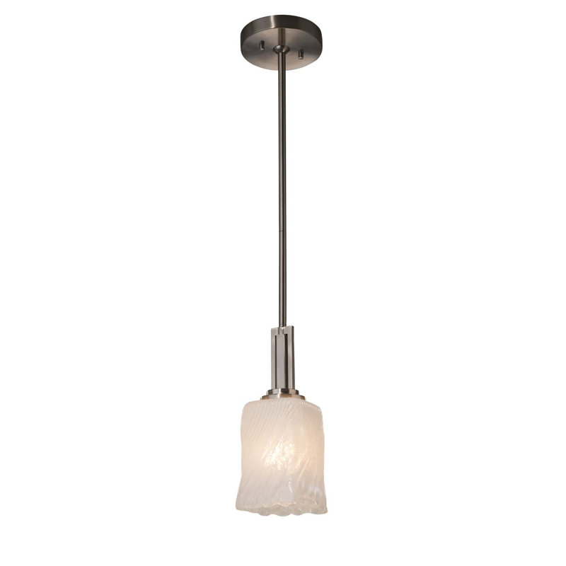 Leroux 1 - Light Single Pendant, Polished Chrome, White Frosted, Dedicated LED