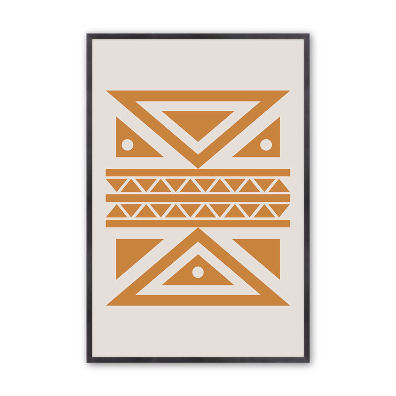 Motif tribal moderne imprimé III, H 15,25 po x l 12,25 po, Zinc patiné