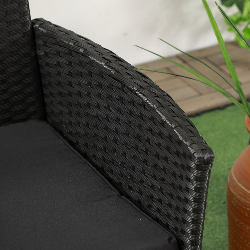 Chaise de patio avec coussins Bromelaid, Noir