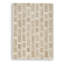 Tapis à motif rayé moyen en laine blanche et brune Lisa 5 x 7