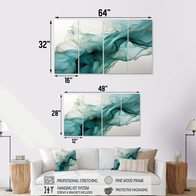 «Green and Grey», art mural 4, H 32 po x l 64 po