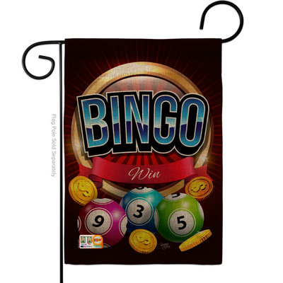 Polyester à 2 côtés 18,5 x 13 po bingo victoire drapeau de jardin