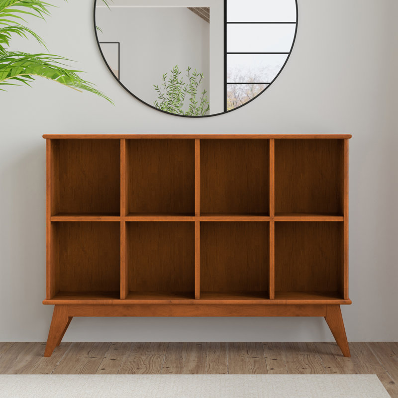 Draper 57"W Solid Hardwood Storage Console Table with 8 Cube Storage