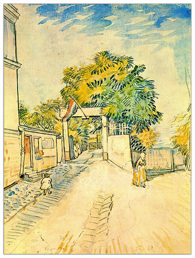 'Entrance to the Moulin De La Galette' by Vincent Van Gogh Painting Print