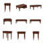 Ensemble de 3 tables basses en bois massif avec tiroir, table basse rétro et 2 tables d'appoint-118866623