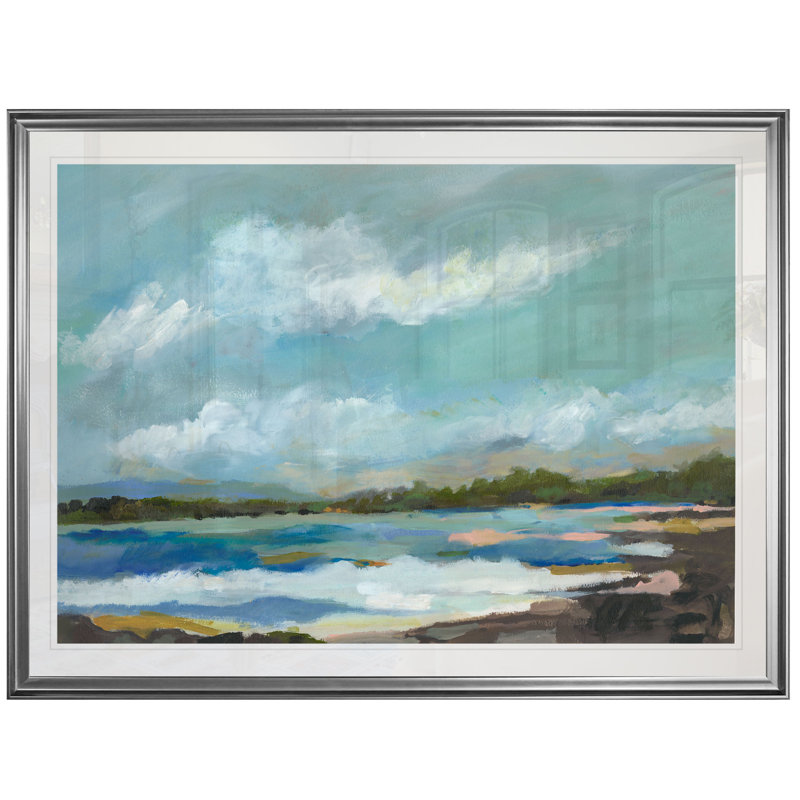 « seaside view iv », reproduction, H 20 po x l 24 po x P 1,5 po, Cadre argenté