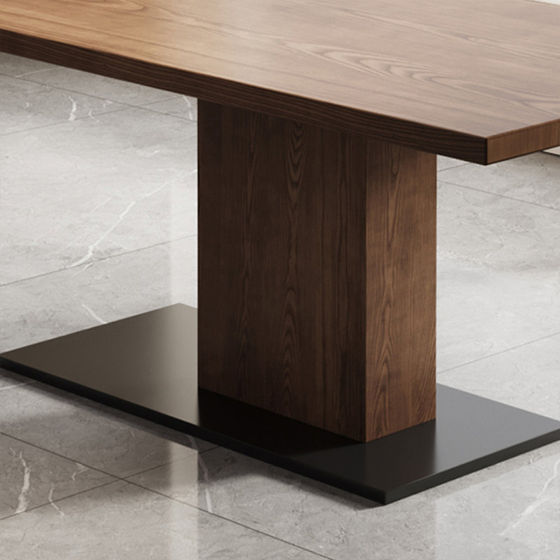 Brown Rectangular Solid wood Dining Table For Dining Room/Kitchen, 29.53"H x 55.12"L x 27.56"W