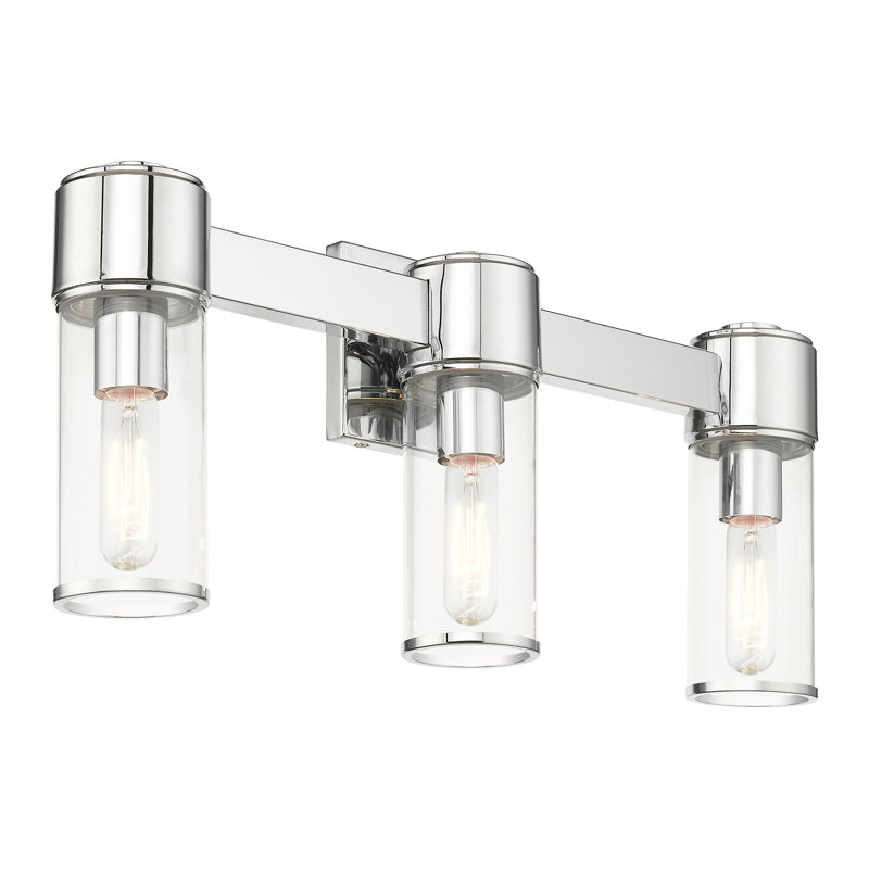 Éclairage pour meuble-lavabo à 3 lumières à intensité variable Barbette, Chrome poli