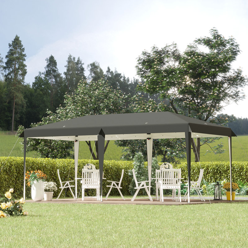 240'' W x 120'' D Steel Pop-Up Canopy, Gray