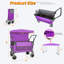 Chariot pliant multifonctionnel à poussoir avec poignée rotative et auvent, pneus de plage de 9 po x 4 po pour le camping et la plage, capacité de charge de 480 lb, grande capacité de 300 L pour le transport, l'épicerie et l'utilisation à l'extérieur-125533391