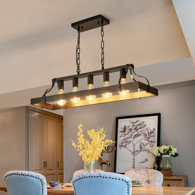 Vintage Elegance Iron Pendant Light With Adjustable Chain For Dining, Kitchen, And Living Spaces