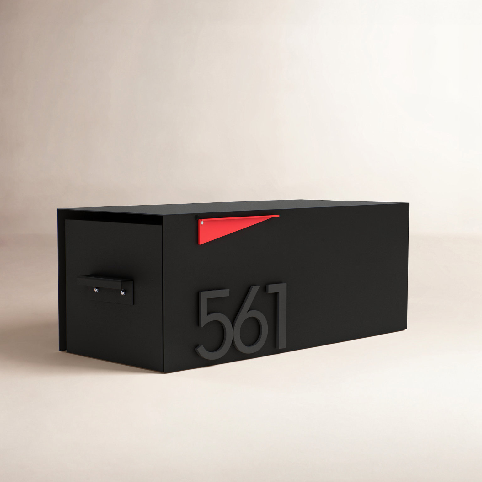 Post-Mounted Steel Mailbox, Gray/Black, Yes
