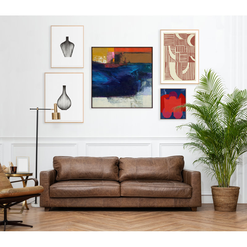 Gradient Curves 3 Print by Marie, Natasha, Maple Single Picture Framed