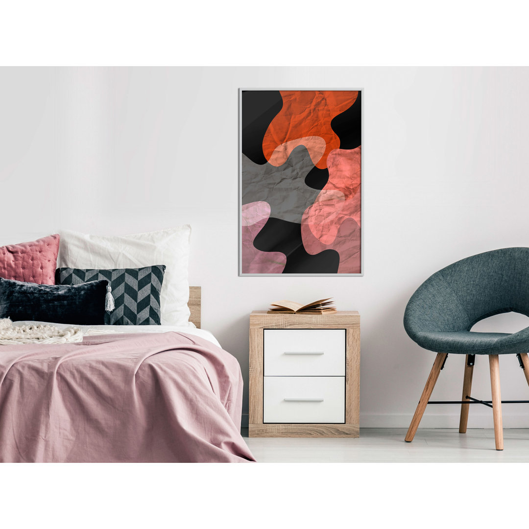 Gerahmtes Poster Bunte Tarnung (Orange)