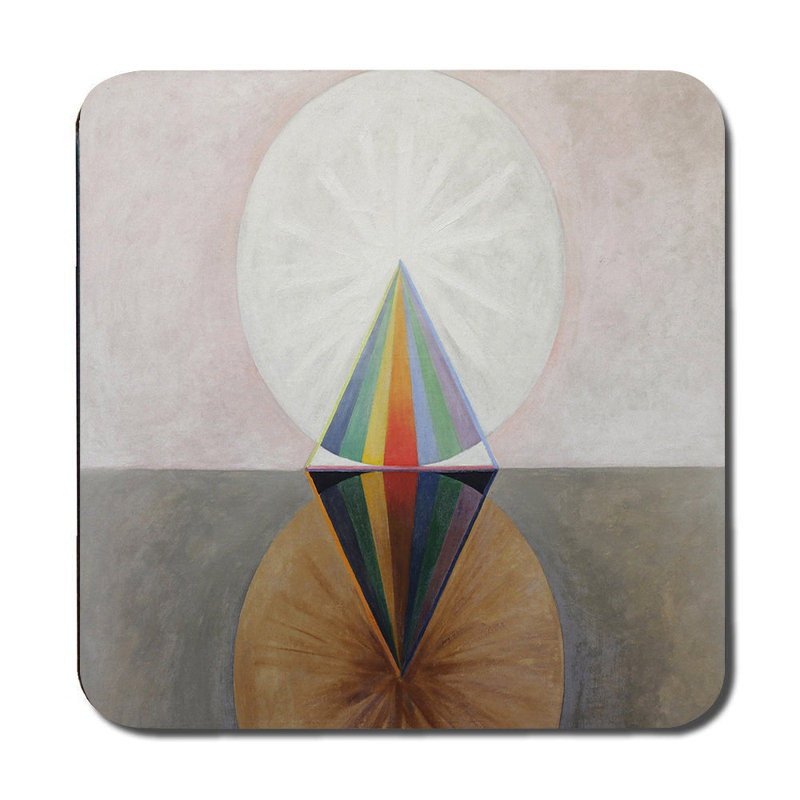 Abstract Geometric Diamond Placemat And Coaster Set With Rainbow Colors